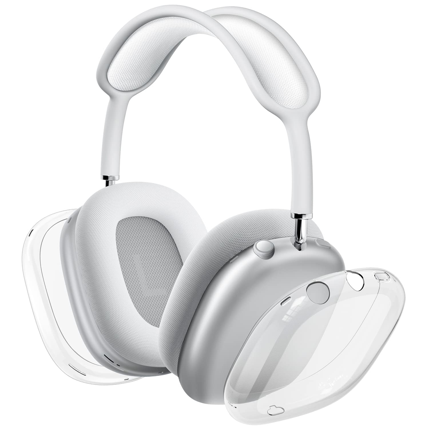 VICHYIE AirPods Max対応ケース、柔らかいTPU透明ケース傷防止、Max ヘッドホン用保護カバー薄型、スマートケースに収まる (透明)