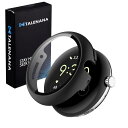 TALENANA for Pixel Watch 2/Pixel Watch 1 用 ケース Pixel Watch 2対応 保護カバー ガラスフィルム 一体型 PC素材 全面保護 超薄型 装着簡単 耐衝撃 高透過率 指紋防止 傷防止 pixel watch 2アクセサリー Pixel watch 2/Pixel Watch 1 case(ブラック)