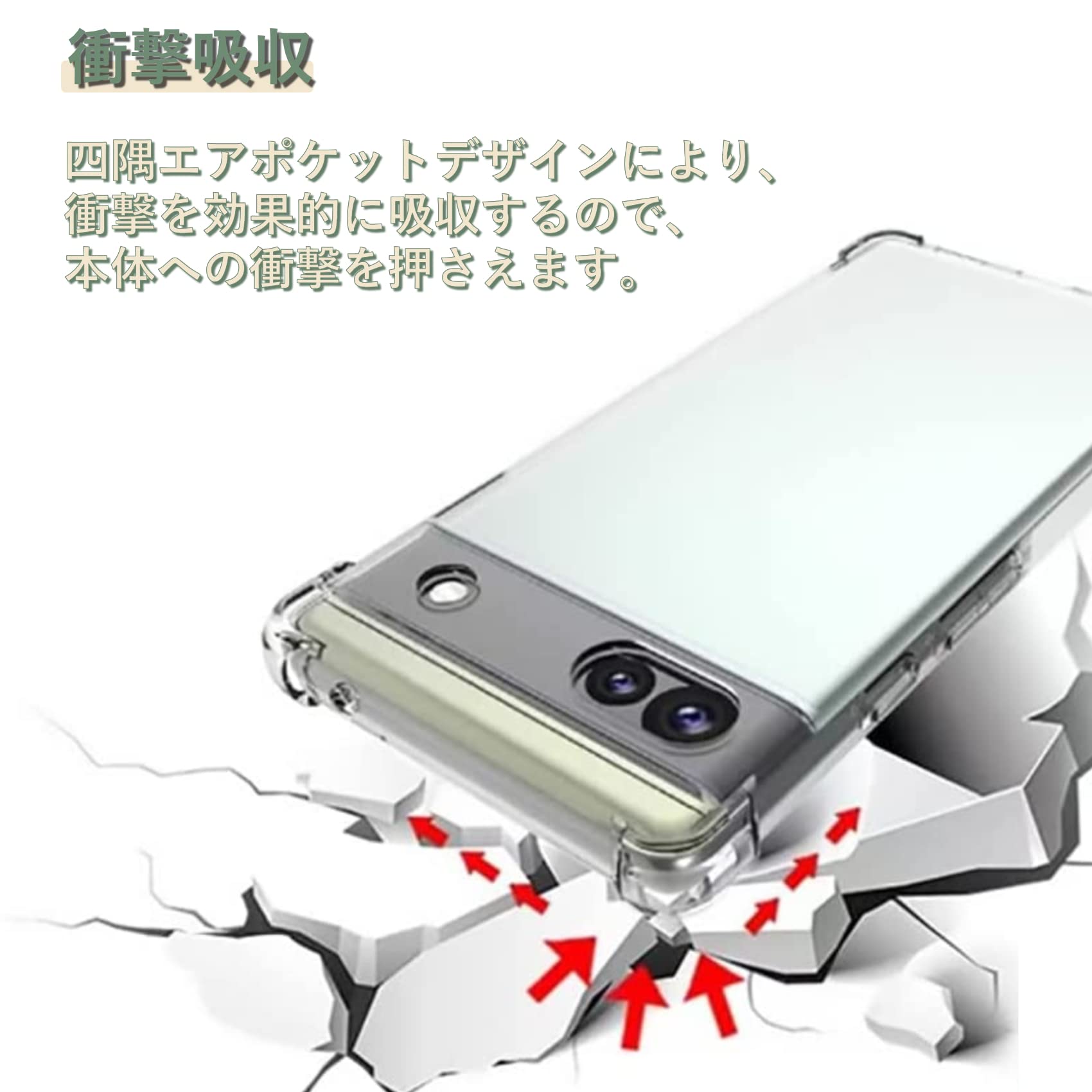SMPURF ケース Google Pixel 7A 用 耐衝撃 カバー クリア 衝撃吸収ポケット内蔵 TP...