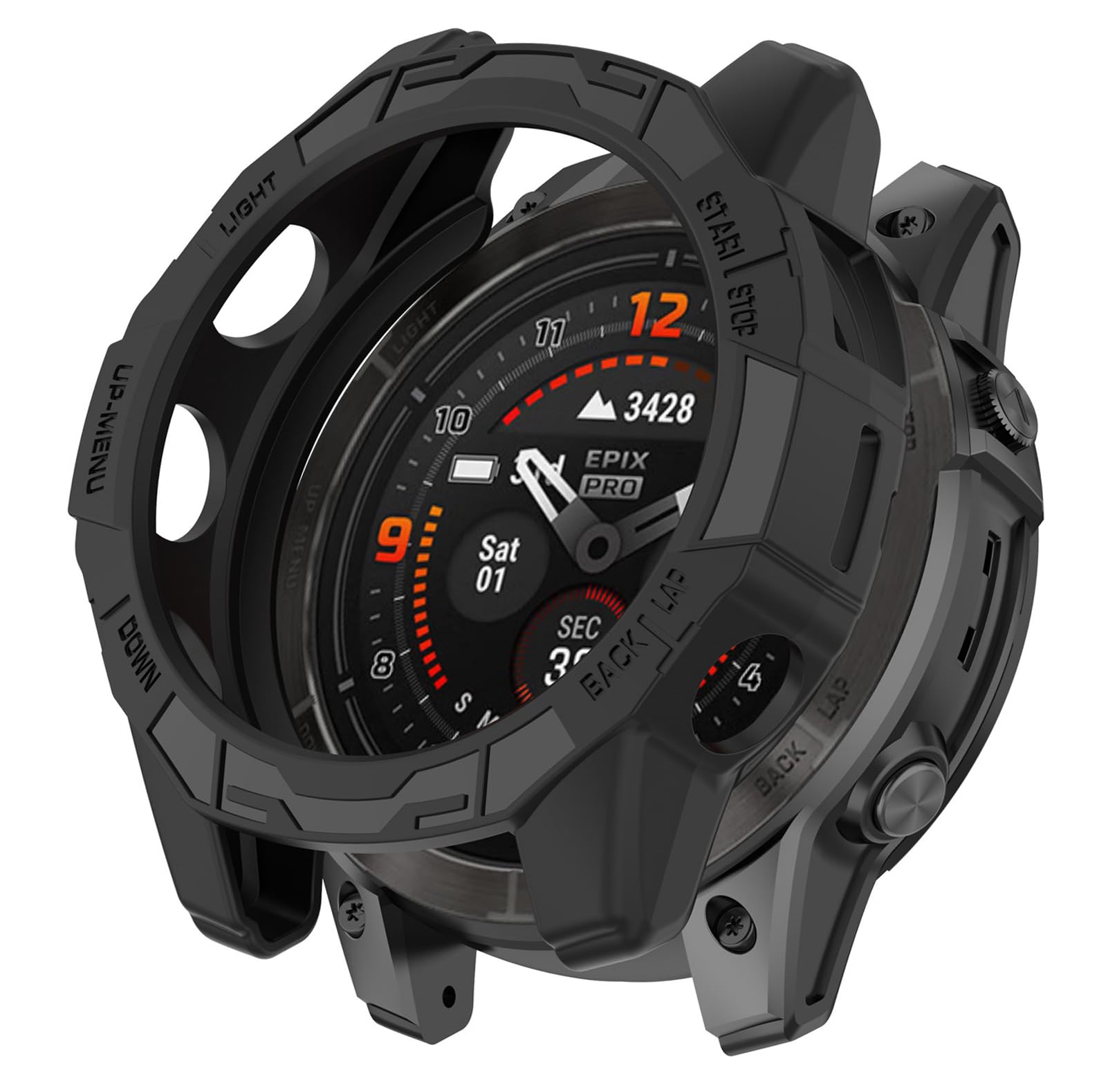 乐天商城 - SHEAWA for Fenix 7X Pro ケース カバー 保護ケース 互換品 Epix Pro 51mm TPUゴム 保護カバー 耐衝撃 アクセサリー (ブラック)