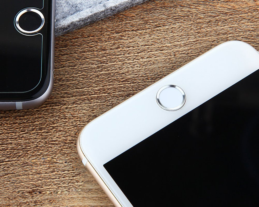 THRSparkleのホームボタンシール Sakulaya 指紋認証可能 iPhone SE iPhone8 Plus iPhone7 iPad pro iPad miniなど対応 ホームボタンシール（シルバーフレーム/ホワイト)｜アングル2