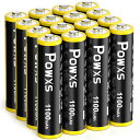 POWXS 単4電池 充電式 ニッケル水素 単四電池 高容量1100mAh 約1300回使用可能 16本入り 単四充電池 低自己放電 液漏れ防止 充電池 単4 ...