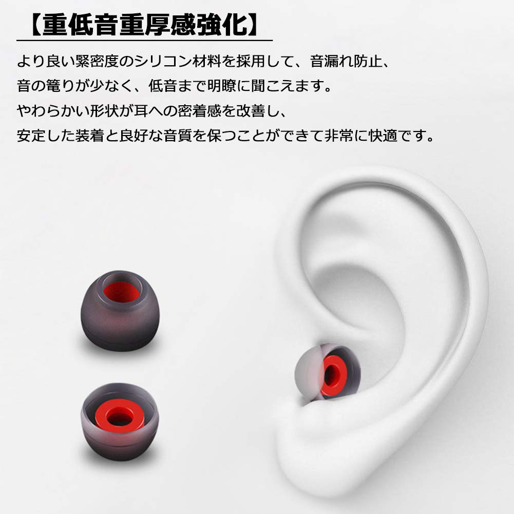 NITIUMI イヤーピース シリコン イヤホンパッド イヤホンキャップ 高遮音 ポータブルオーディオアクセサリ 交換用 10個セット thrsparkle-10072763 THRSparkle サンプル画像3