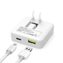【新型USB-CとUSB -A両対応】USB充電器 Type-C PD20w&&QC3.0急速充電(1.6cm超薄型/2ポート/折畳式プラグ) スマホ ACアダプター コンパクト コンセント PSE認証済 iPhone15対応/iPad/Android&iOSなど対応