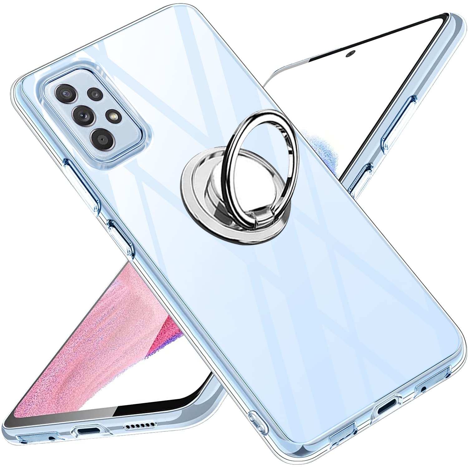 乐天商城 - Galaxy A53 5G ケース クリア リング付き TPU SC-53C SCG15 カバー 専用 黄変防止 耐衝撃 薄型 ケース 車載ホルダー対応 ストラップホール付き 滑り止め 落下防止