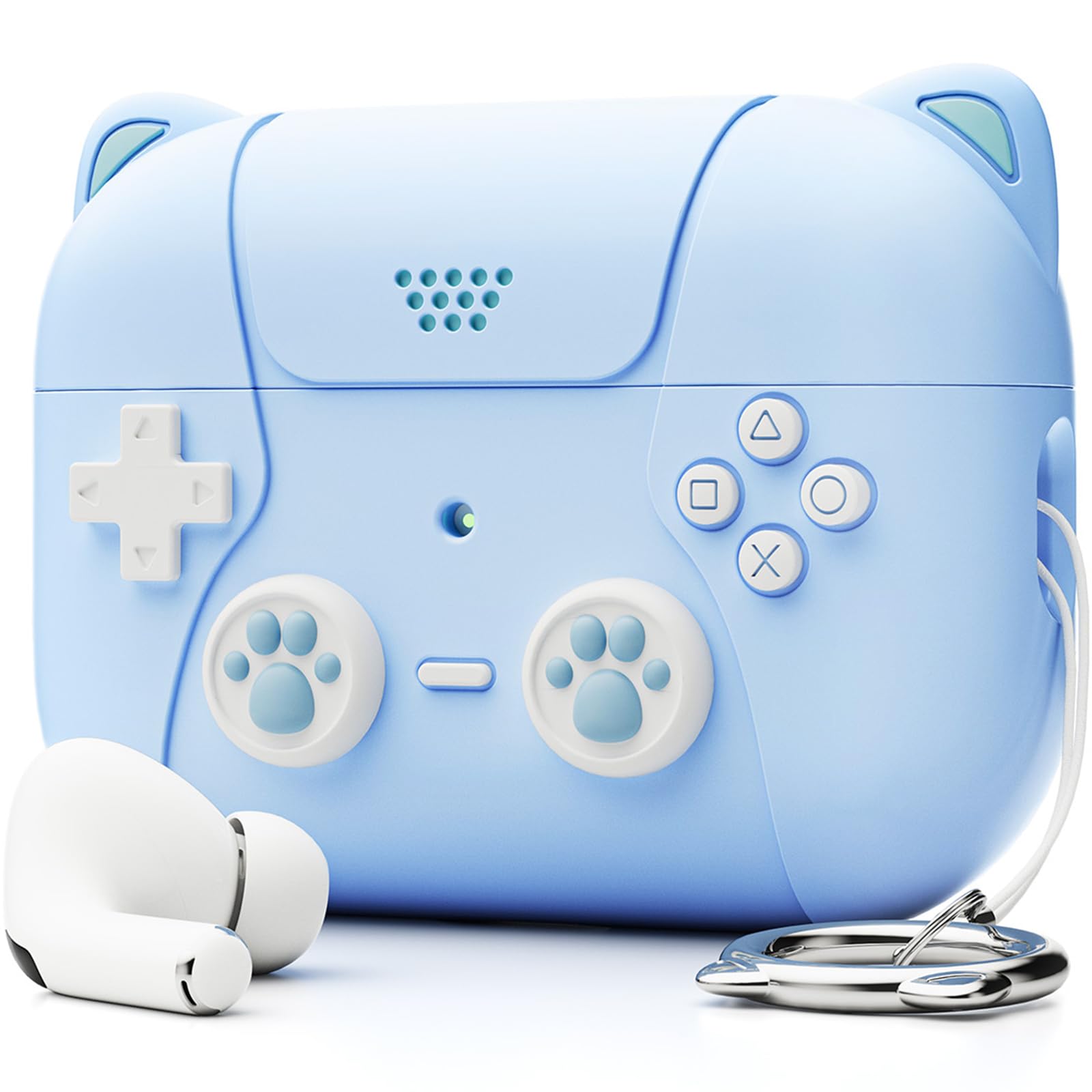 NIUTRENDZ AirPods Pro2 ケース かわいい エアーポッズプロ2 ケース 猫とゲーム機のデザイン AirPods P..