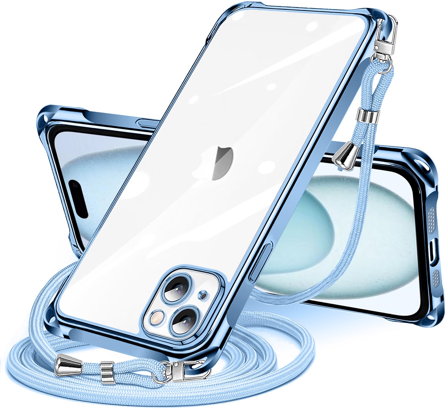 乐天商城 - iPhone 15 用 ケース クリア ショルダー iPhone15 用 スマホケース アイフォン15 カバー 肩掛け 斜めかけ 縄掛けケース 透明 薄型 軽量 TPU 携帯ケース 紐付き 斜めがけ 織りストラップ付き ネックストラップ ショルダー ケース 縦/横 2WAY 長さ調整可能 取り外し可能 落