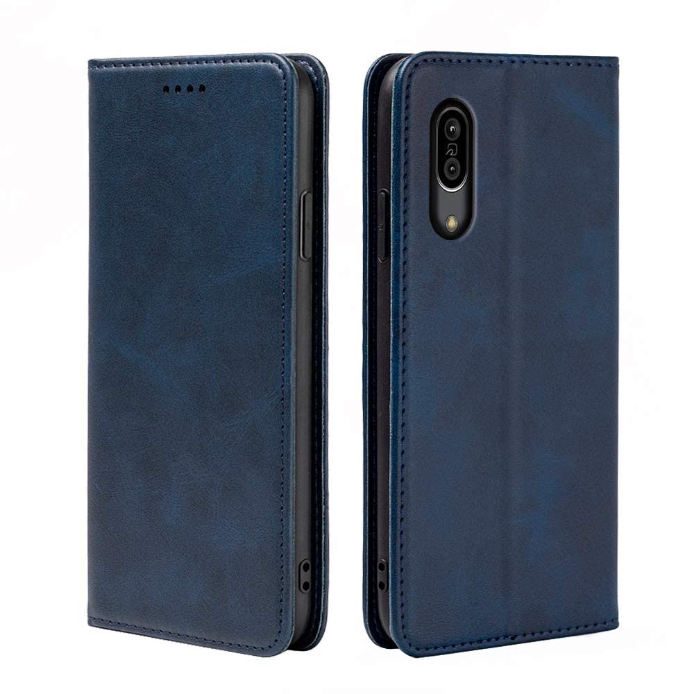 Rakuten - AQUOS sense3/sense3 lite/sense3 basic/Android One S7 ケース 手帳型 SH-M12/SHV45/SHV48/SH-02M カバー PUレザー カード収納 財布型 耐衝撃 マグネット スタンド機能付き 5色 (深い青)