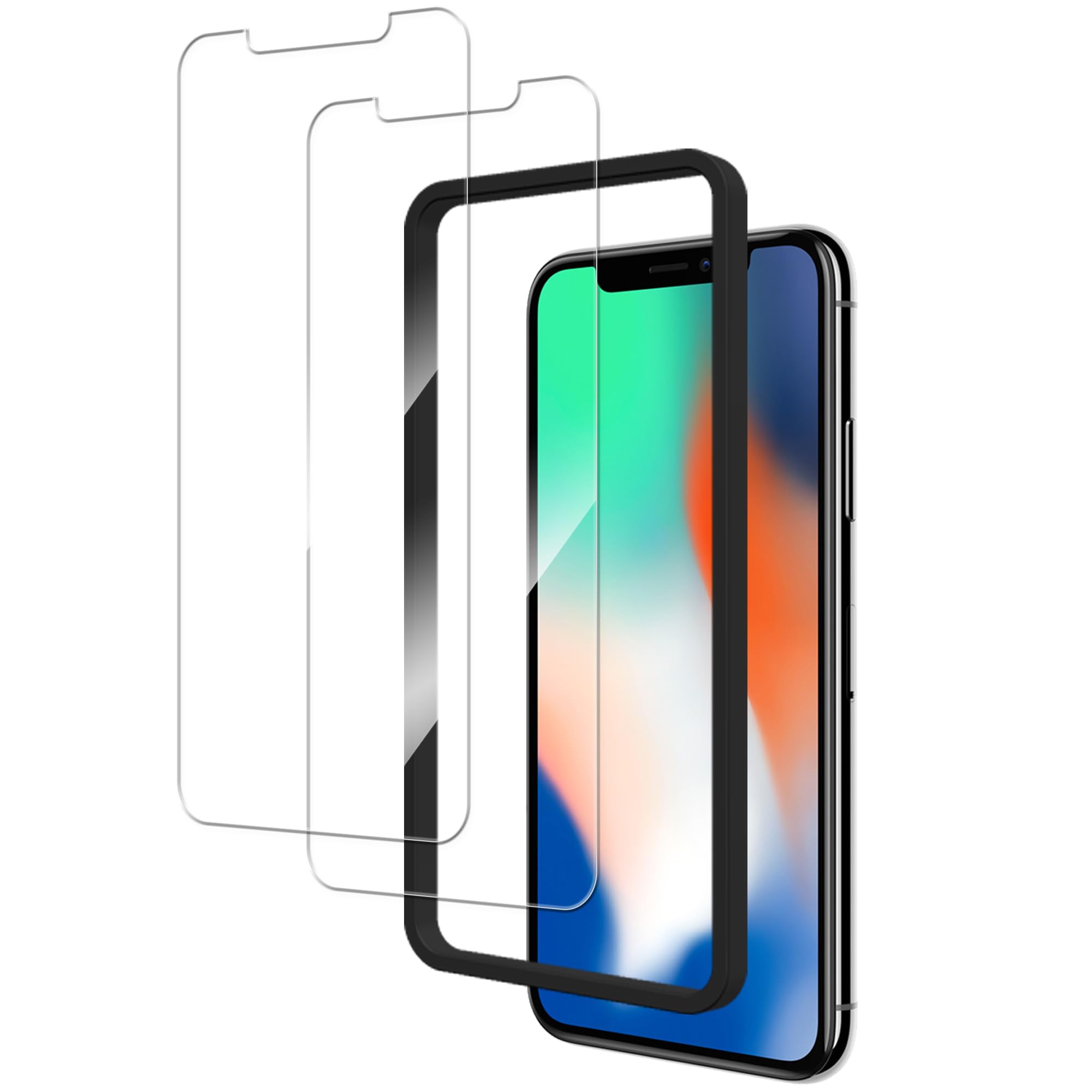 Rakuten - 【2枚セット】ガイド枠付き KPNS 日本素材製 強化ガラス iPhoneX/iPhoneXS / iPhone11 pro 用 ガラスフィルム 強化ガラス カバー 保護フィルム