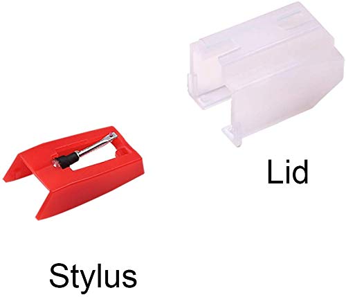 4個 LP レコード針 交換針 レコードプレーヤー針ターンテーブルスタイラス交換ターンテーブルLPプレーヤー蓄音機 (赤) 3