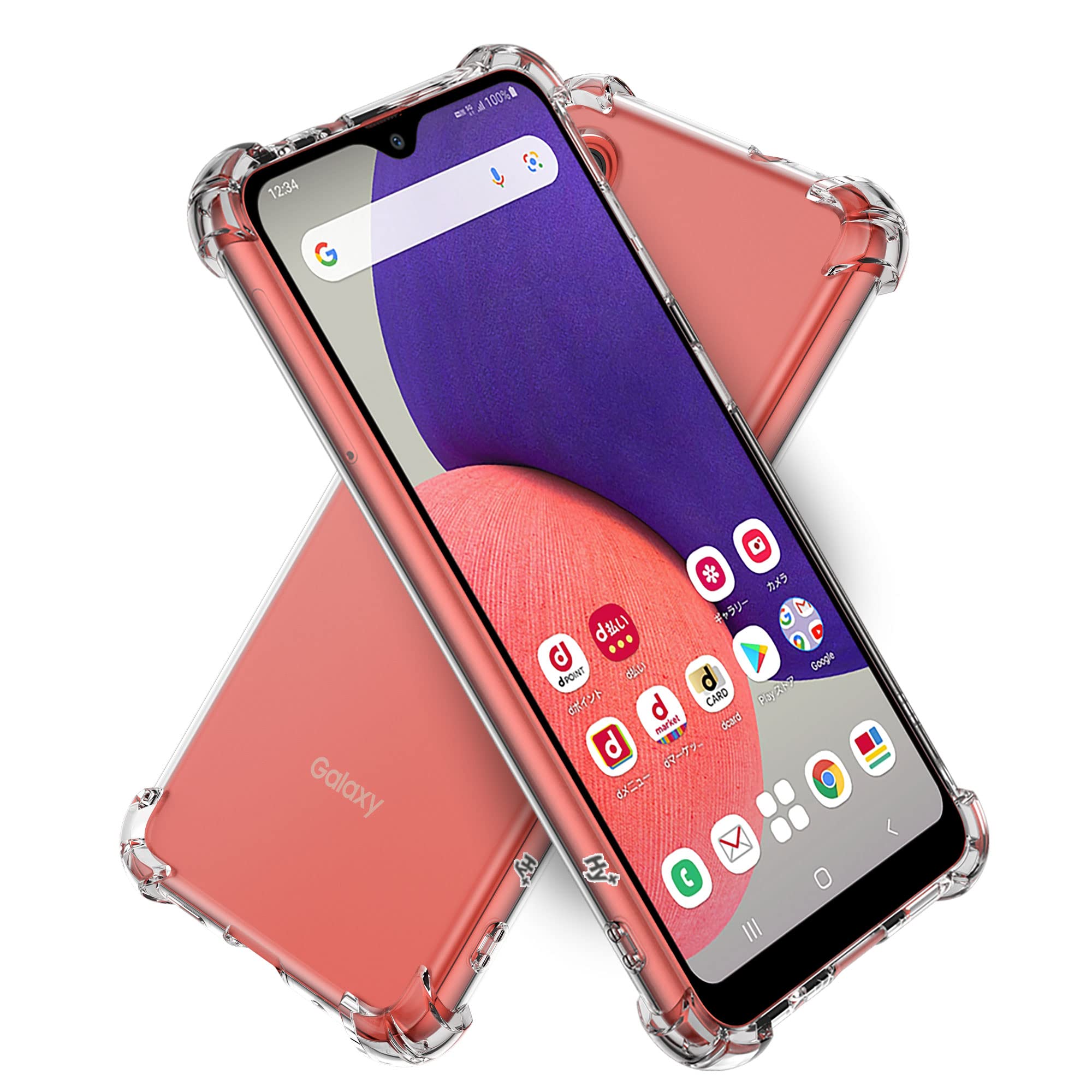 Hy+ Galaxy A22 5G 耐衝撃 ケース SC-56B カバー ストラップホール 米軍MIL規格 クリア 衝撃吸収ポケット内蔵 TPU ケース