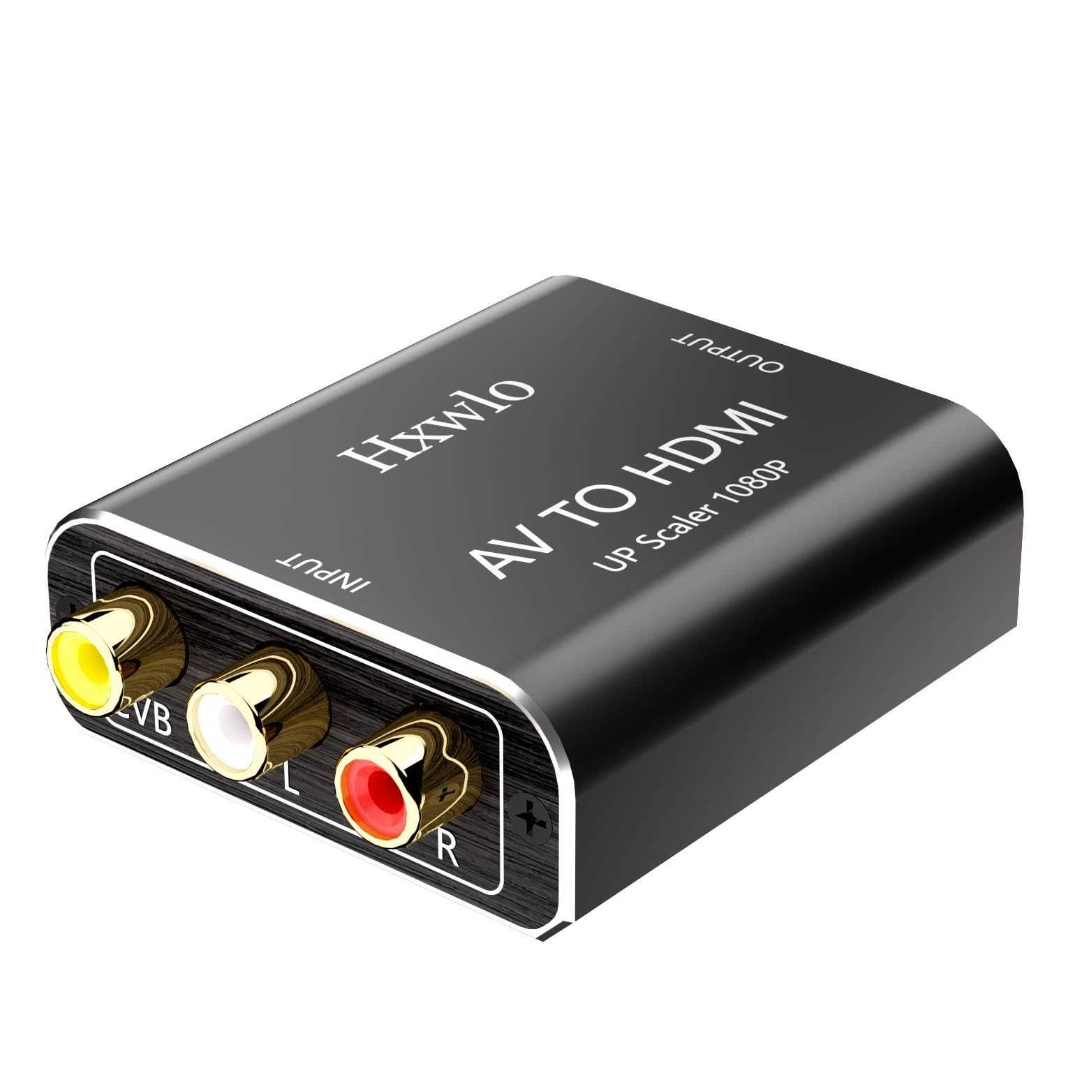 RCA to HDMI 変換コンバーター 搭載 アルミ合金製外殼 AV to HDMI 変換器 アナログRCAコンポジット（赤、白、黄）3色端子 HDMI 変換アダプタ 古いDVDレコーダー/カセットデッキ/TV Box/古いゲーム機（PS1、PS2、PSP、SFC、Wii、N64）など機器に対応 1080P/720P切り替えのサムネイル