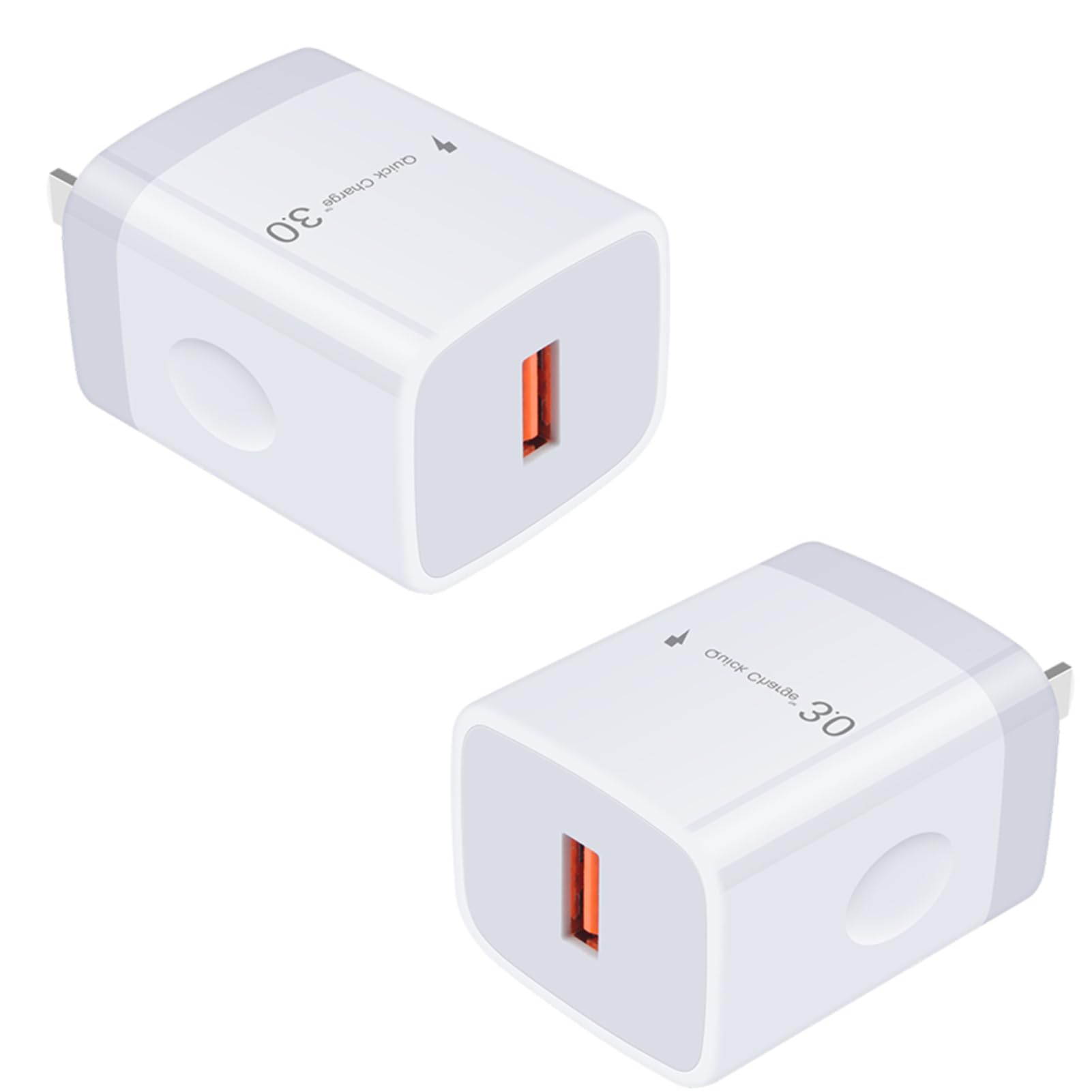 usb コンセント 充電器 18W QC3.0 急速充電器 ACアダプター iPoto 携帯充電器 android スマホ 充電器 【PSE認証済み/急速充電】軽量 コンパクト 海外対応 iPhone/iPad/Android 等のUSB機器対応 (2個セット・ホワイト)