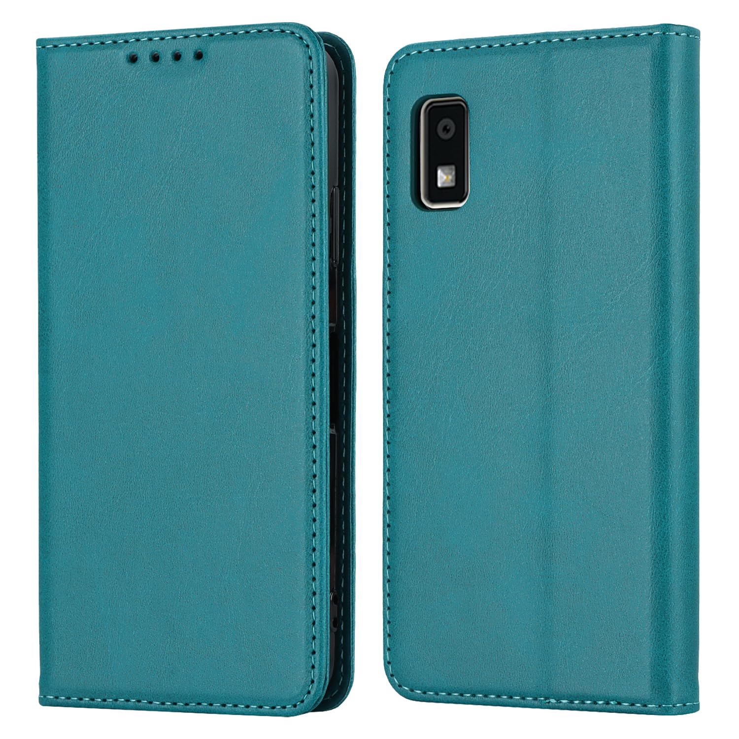 【Hamany】 AQUOS wish3 スマホケース アクオスwish3 手帳型 ケース SHARP aquos wish3 横置き機能 カード収納 財布型 耐衝撃 SH-M25 全面保護 SH-53D 耐摩擦 A302SH 内蔵マグネット スタンド機能 ストラップホール付き-ファッションスカイブルー