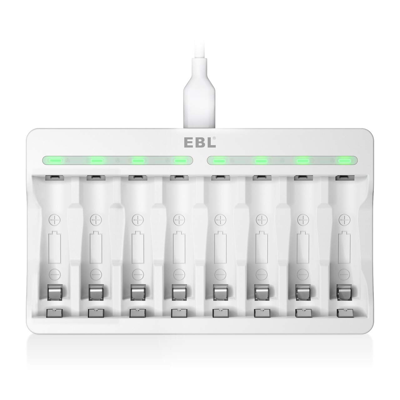 EBL 電池充電器 単3 単4 ニッケル水素/ニカド充電池に適用 LED充電表示 電池の充電1-8本自由対応可能 電池じゅうでんき単体 ニッカド充電器