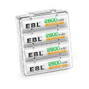 EBL 単3充電池 充電式 ニッケル水素充電池 4本入り 大容量単三電池 2800mAhで長持ち リサイクル使用可能 単三充電池 AA充電池4本パック おもちゃ...