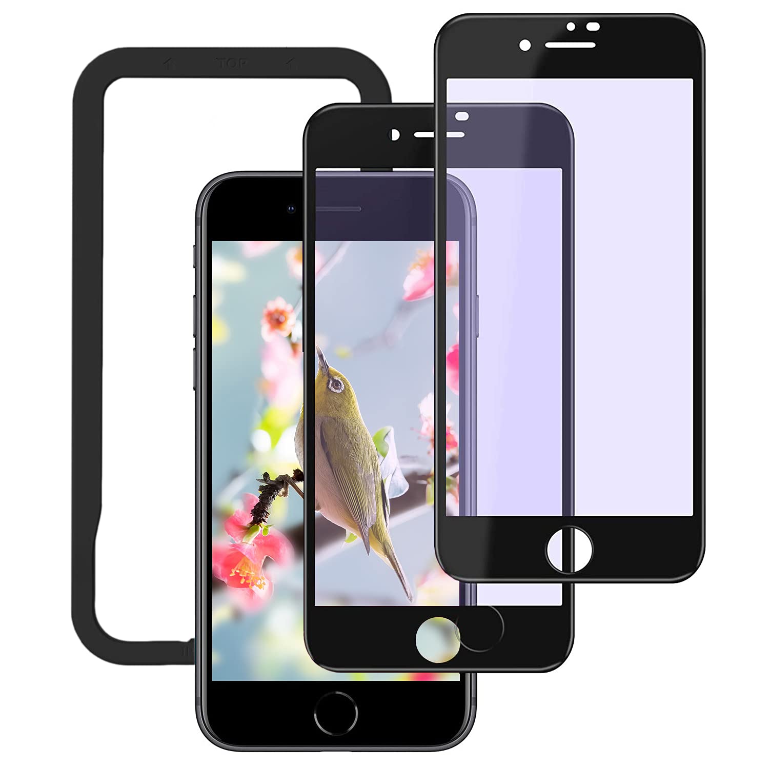 【2枚入り ブルーライトカット】 iPhone SE3/SE 第2代 (2020)/8/7 強化ガラスフィルム 4.7インチ 滑ら..