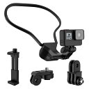 首掛けスマホホルダー ATiC Gopro用 ゴープロ用 ネックレス式マウント スマホネックホルダー カメラマウント アクションカメラ用首掛け 多角度調整可能 ぶら下げる ハンズフリーホルダー 手ぶらで撮影 Black