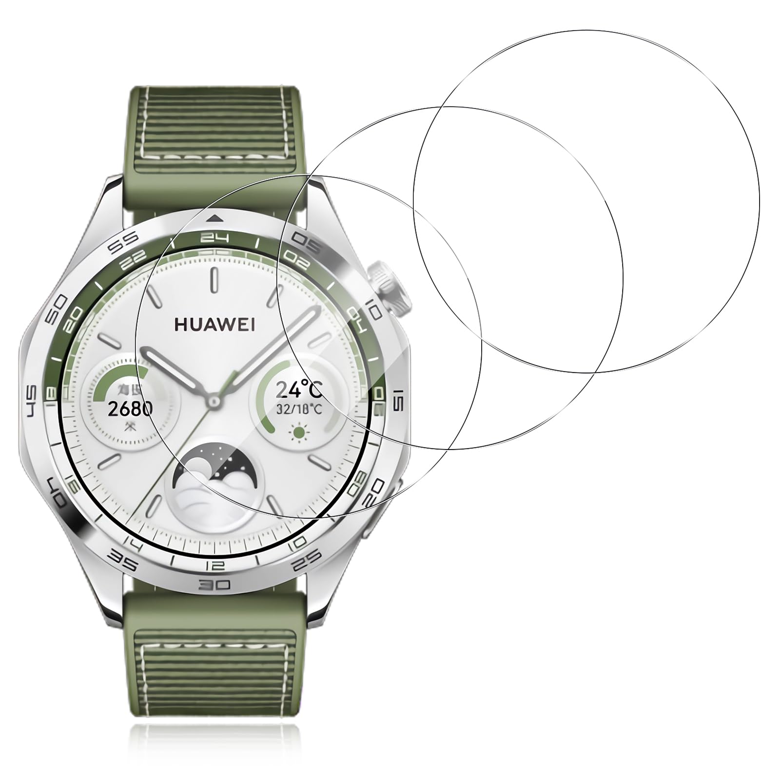 For HUAWEI WATCH GT4/5 46mm ガラスフィルム AUDASO HUAWEI WATCH GT4/5 46mm 対応 フィルム 2.5D ラウンドエッジ加工 9H 指紋防止 気泡レス 高透過率 飛散防止処理 自動吸着 HUAWEI WATCH GT4/5 46mm保護フィルム
