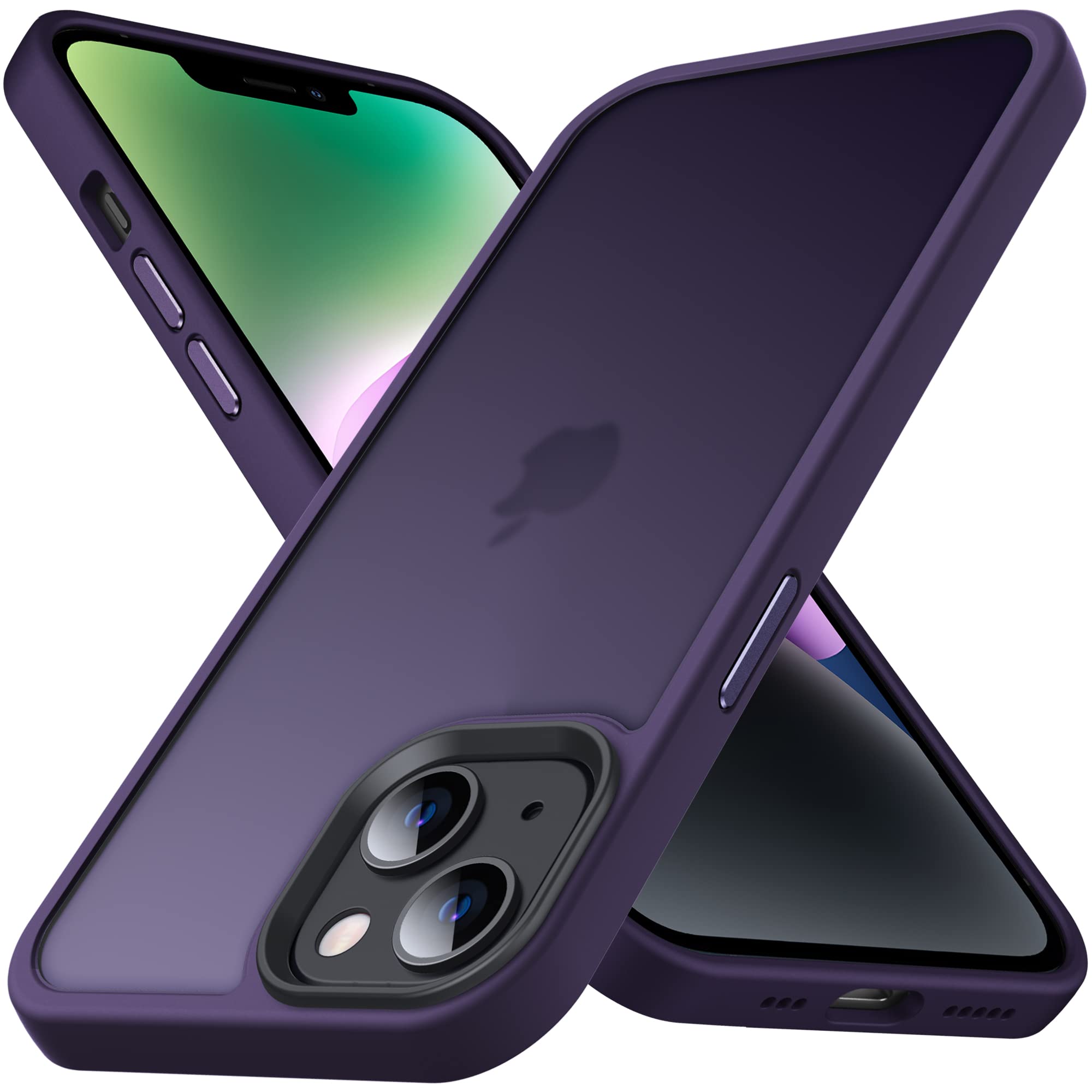 Anqrp iPhone 14 / iPhone 13 用 ケース 半透明 米軍MIL規格 耐衝撃 マット感ケー...
