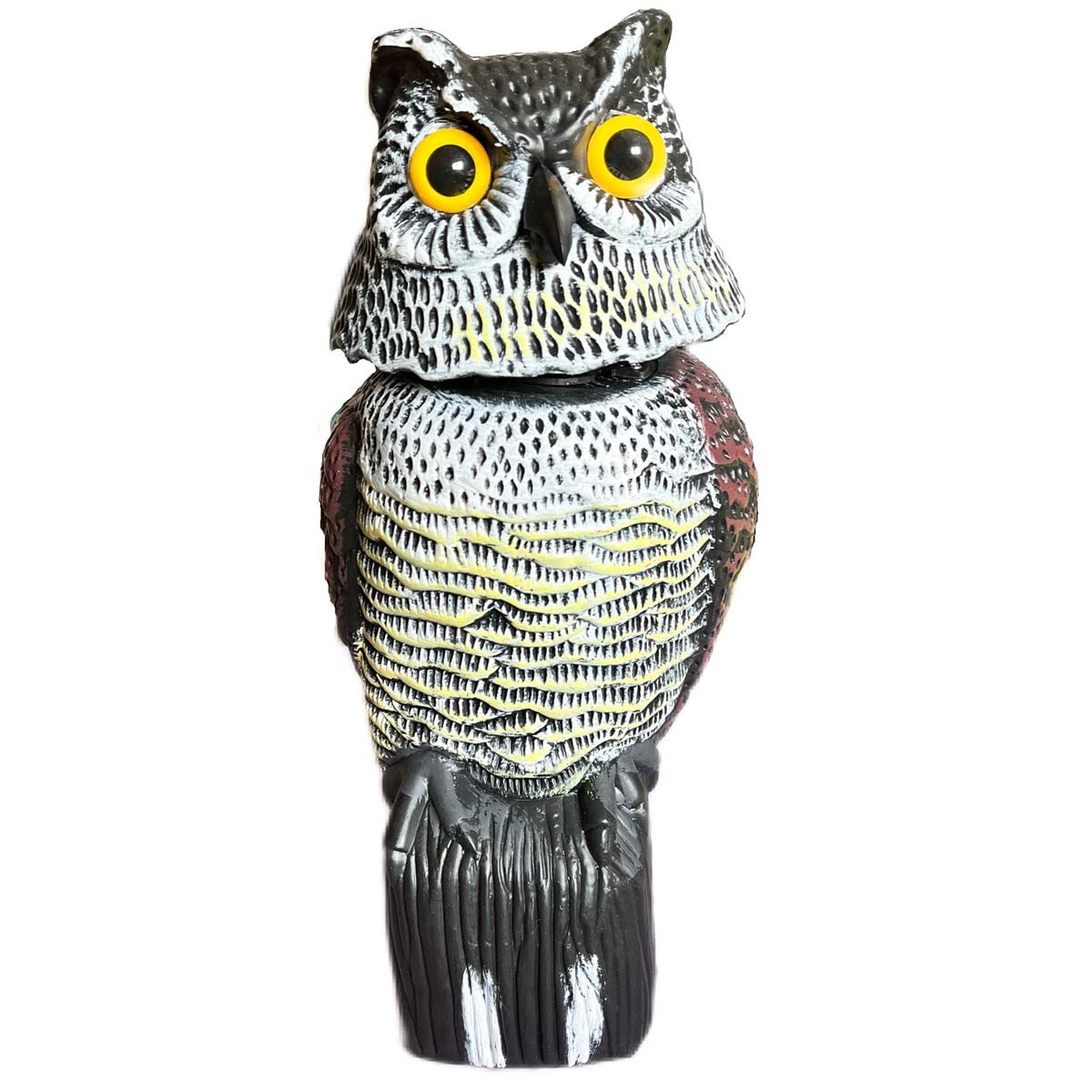 Rakuten - ONESORA フクロウ置き物 縁起物 フクロウ お庭のお飾りに お部屋のお飾りに 鳥よけフクロウ 害鳥よけフクロウ 本物そっくり リアルな目玉で威嚇 鳥害対策効果もあり お飾りや鳥避けなどの幅広くご使用可能 (首振りフクロウ)