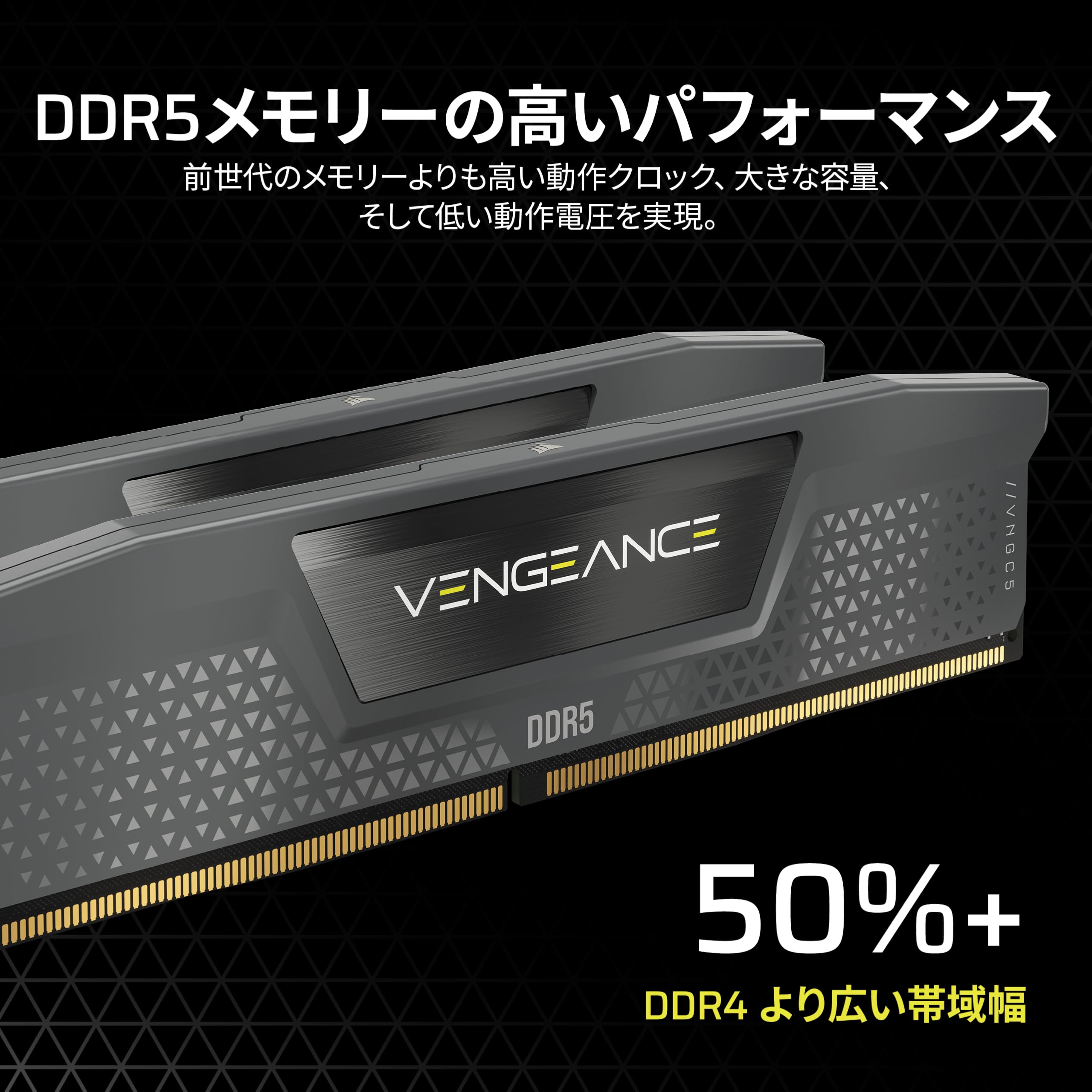 CORSAIR DDR5-6000MHz �ǥ����ȥå�PC�ѥ��� VENGEANCE DDR5���꡼�� (PC5-48000) AMD EXPO ���ꥭ�å� 32GB �֥�å� �ե졼 [16GB��2��] CMK32GX5M2E6000Z36