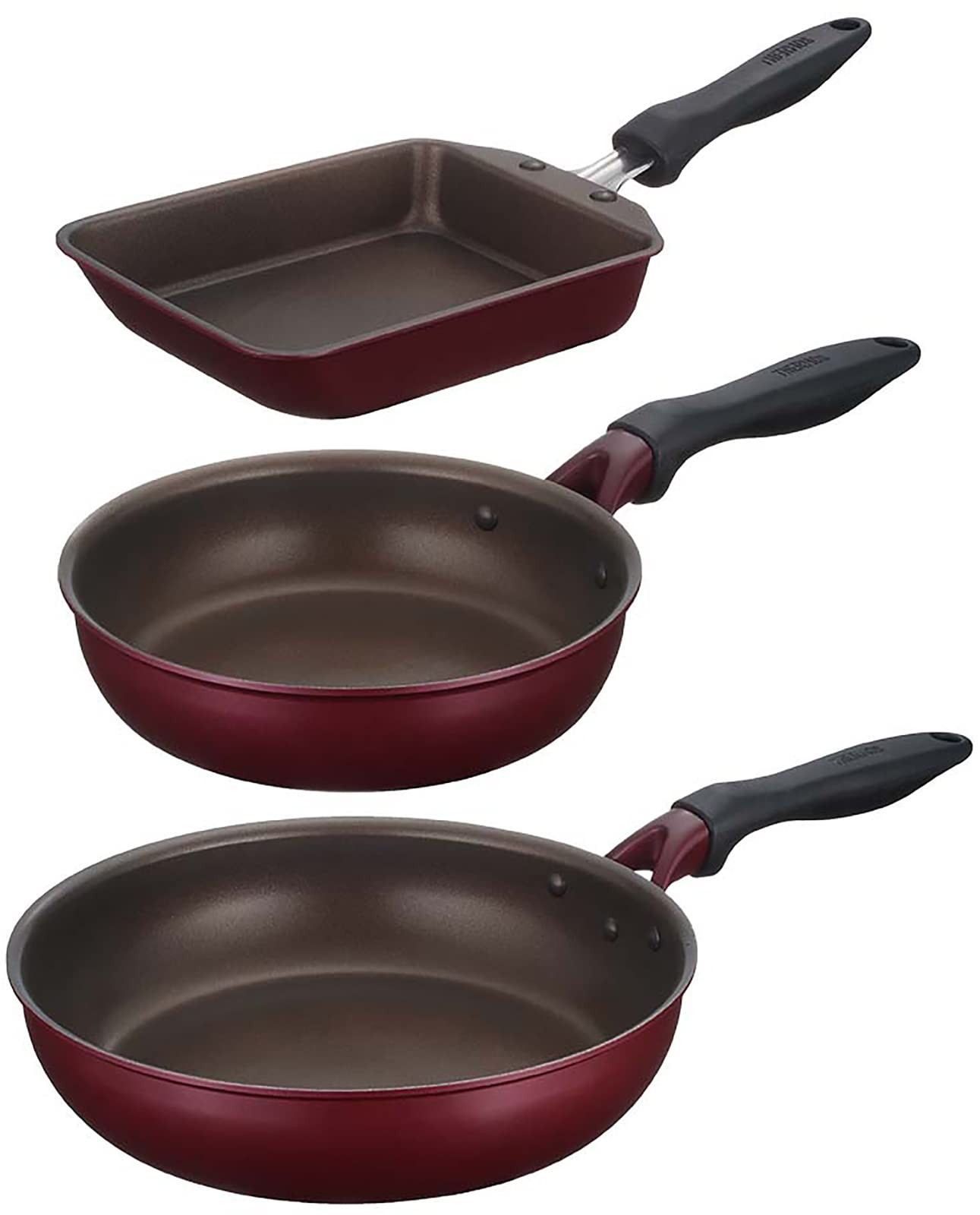 【企画品】サーモス デュラブルシリーズ フライパン KFH 3点セット レッド KFH-SET3-A R