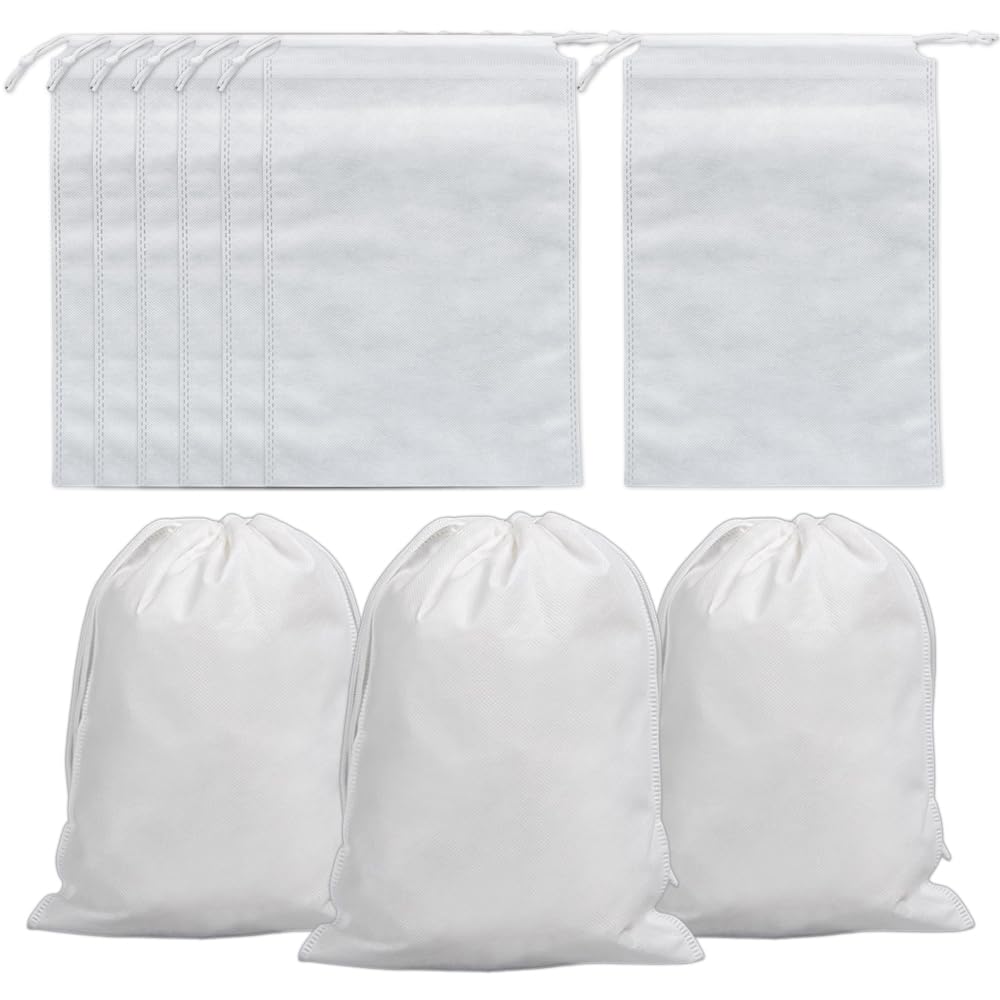 不織布 巾着 収納袋 10枚入り 多サイズ ラッピング袋 収納バッグ 保管袋 保護袋 カバー シューズバッグ..