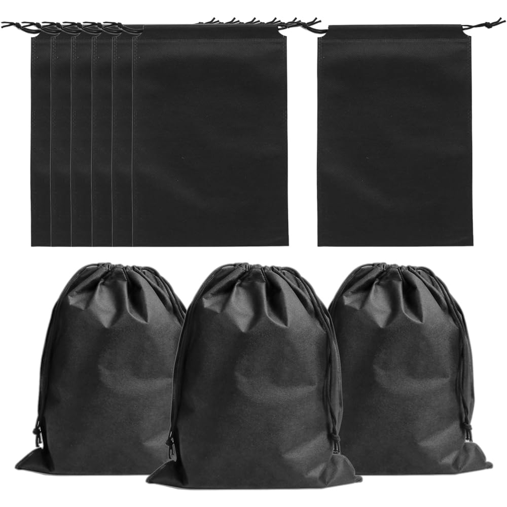 不織布 巾着 収納袋 10枚入り 多サイズ ラッピング袋 収納バッグ 保管袋 保護袋 カバー シューズバッグ..