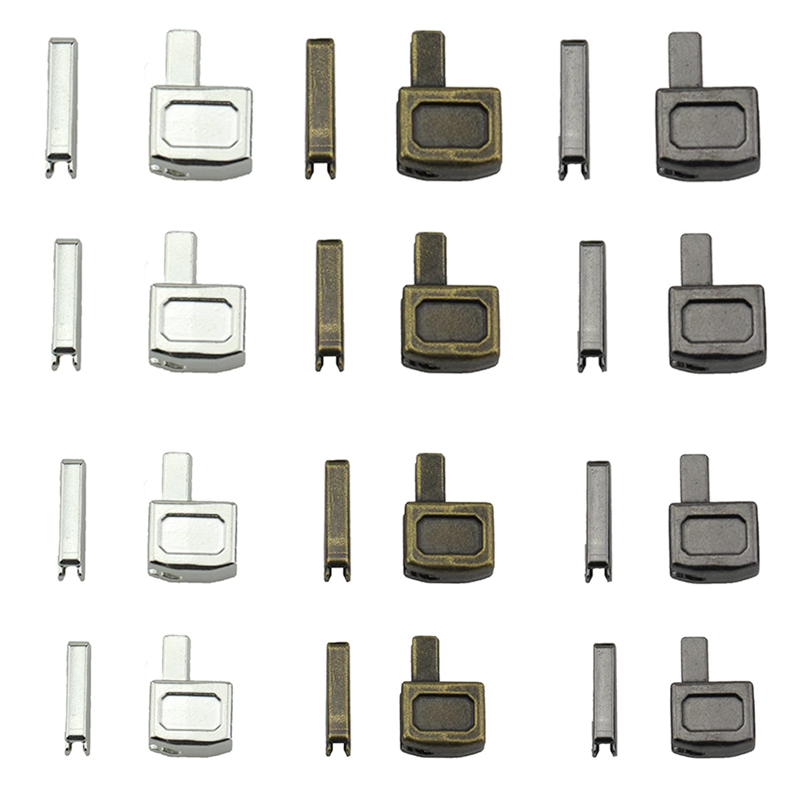 YFFSFDC ジッパープル 部品 ラッチ スライダー ジッパー修理キット 3色 スライダー リテーナー 挿入 ピンジッパーボトム 蝶棒 ジッパー交換キット 4...