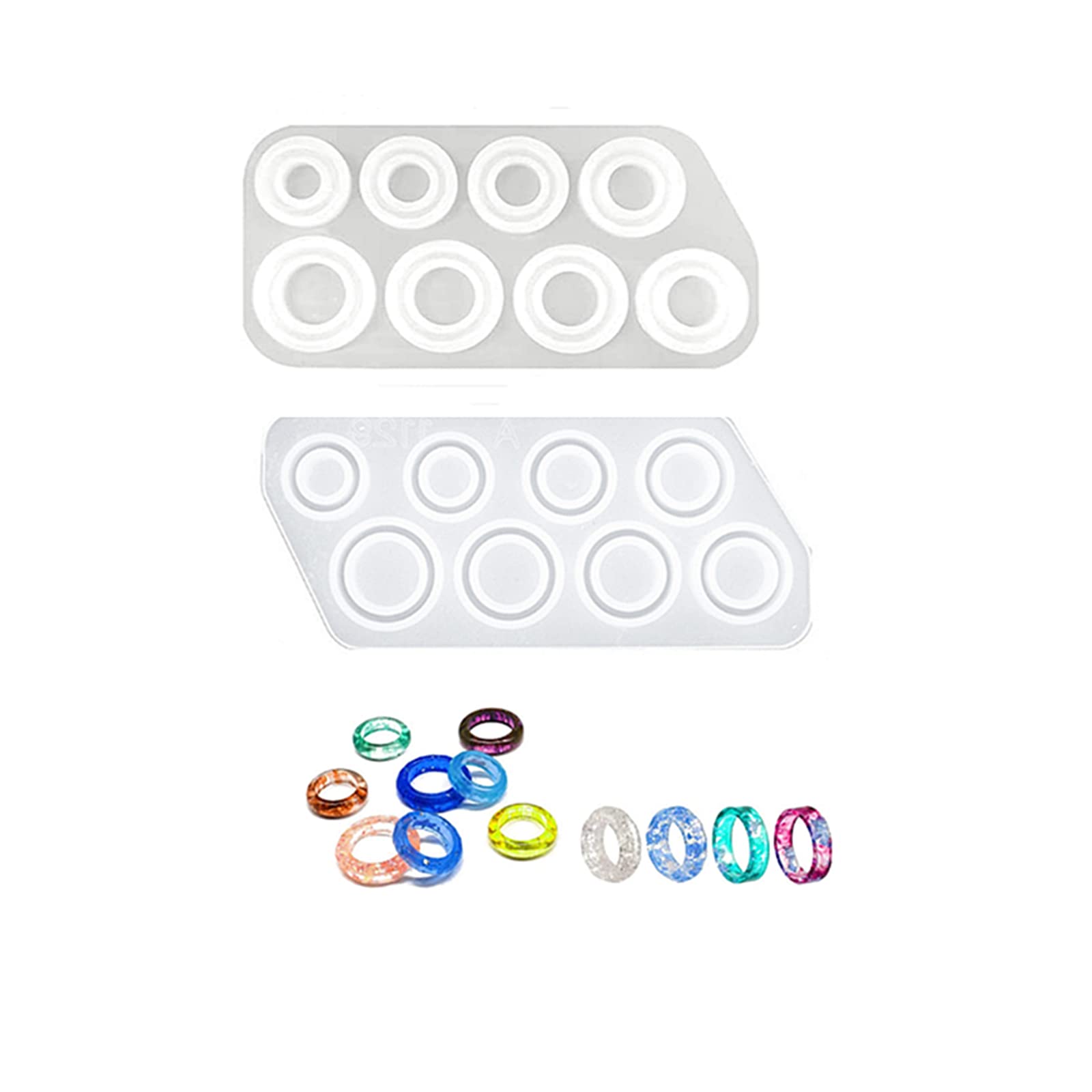 指輪 シリコンモールド リング UVレジン型 リング型 2個セット リング型 レジン 樹脂 アクセサリーパーツ 手芸 ハンドメイド 手作り DIY アクセサリー...