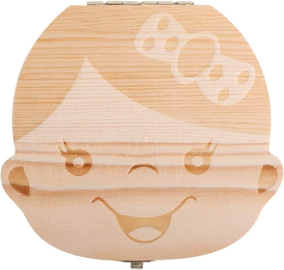 YFFSFDC乳歯ケース 乳歯入れ 乳歯ボックス 木製 日本語版 男の子/女の子 ベビートゥース 子供 歯 収納 お出産祝い 誕生日 七五三 記念品 成長記録女...