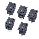 YFFSFDC 5個DC ACロッカースイッチ、SPSTミニオン/オフトグルスイッチ2ピンAC 125V-250V DC 12V 24V 36V 48V 60V...