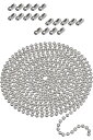 YFFSFDC ボールチェーン キーチェーン ボールチェーン ボール径3.2mm 全長約 6m 20個セット コネクター付き 単語帳作り 財布 手工芸素材 手作...