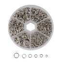 YFFSFDC 丸カン 約1390個入り 6サイズ 直径4mm/5mm/6mm/7mm/8mm/10mm ゴールド アクセサリー パーツ リング 金具セット 基...