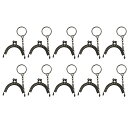 YFFSFDC がま口 口金 ミニサイズ かわいい バッグ 財布 パーツ 10色セット カラフル 手作り 素材 ちび 口金 (ブラック)(3)