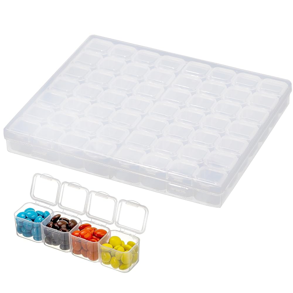 YFFSFDC ビーズケース 小物ケース 56分割 小分けケース 小物収納ケース ビーズ入れ パーツ入れ ネイル..