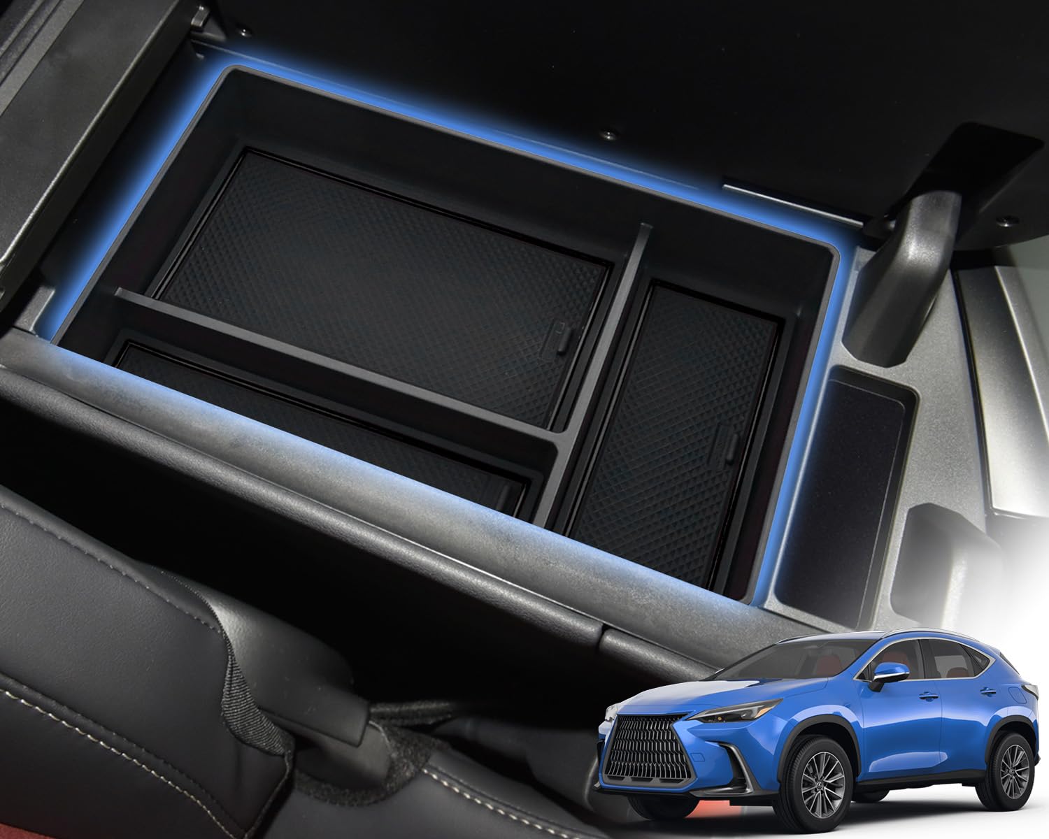 WEIPIN 新型 レクサス NX コンソールボックス レクサス NX250 NX350 NX350H NX450H 専用 フロントアームレストコンソールトレイ レクサスNX アクセサリー カスタムパーツ ティッシュ置き 小物入れ 車用インテリア 収納ボックス ガタガタ音なし 内装パーツ - ブラック