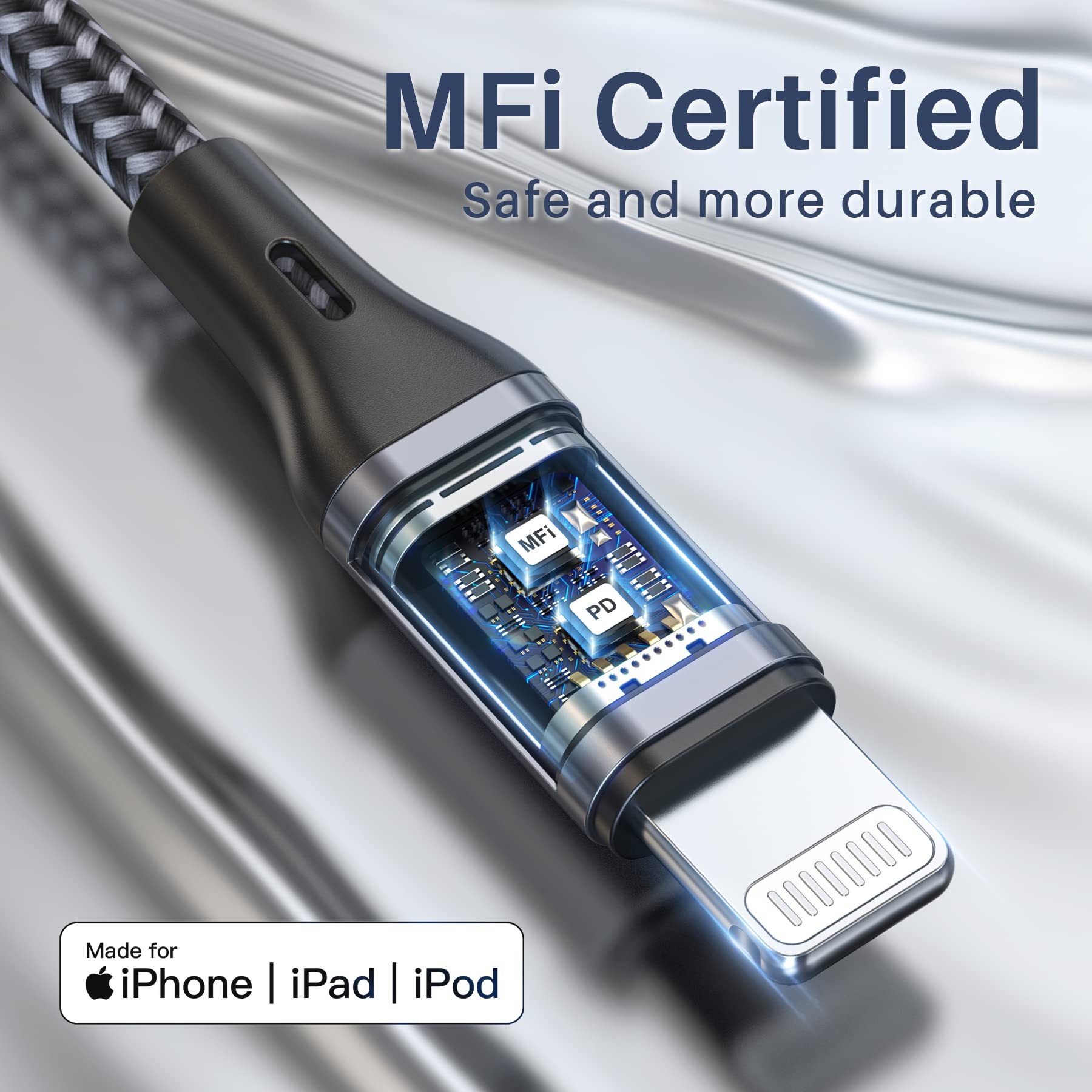 RAVIAD USB C ライトニングケーブル 【2M/MFi 】 iPhone 充電ケーブル 急速充電 デ...