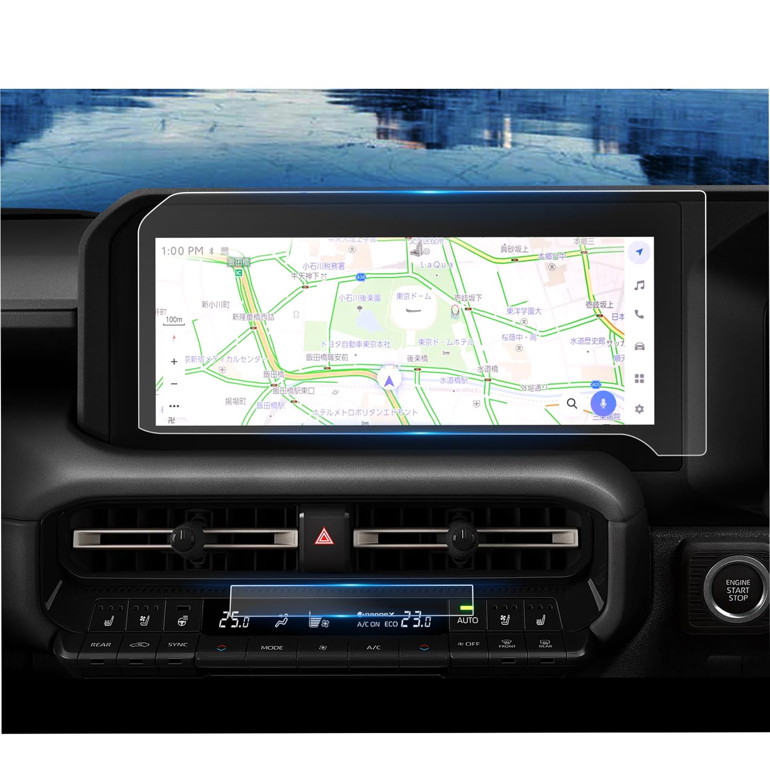 ruiya 【4枚入り】 2024新型 トヨタ ランドクルーザー250 保護フィルム 専用 12.3インチ ナビ 保護フィルム + 前席エアコンパネル 保護フィルム ランクル250 ディスプレイ フィルム PET製フィルム Hydro抗ウイルス加工 6H 貼付簡単 汚れ防止 新型ランクル250 アクセサリ