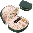 ProCase 小さなジュエリーボックス 半円形 小型宝石箱 旅行・出張用 女性 アクセサリ ジュエリー収納 エメラルド