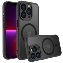 iPhone 13 Pro Max ケース iphone ケース iPhone 13 Pro Max ケース スマホカバー マット半透明 マグネット搭載 ワイヤレス充電 耐衝撃 指紋防止 滑り止め 米軍MIL規格・Magsafe対応 アイフォン13 Pro Max用カバー インチ PinLiSheng (ブラック, iPhone 13 Pro Max)