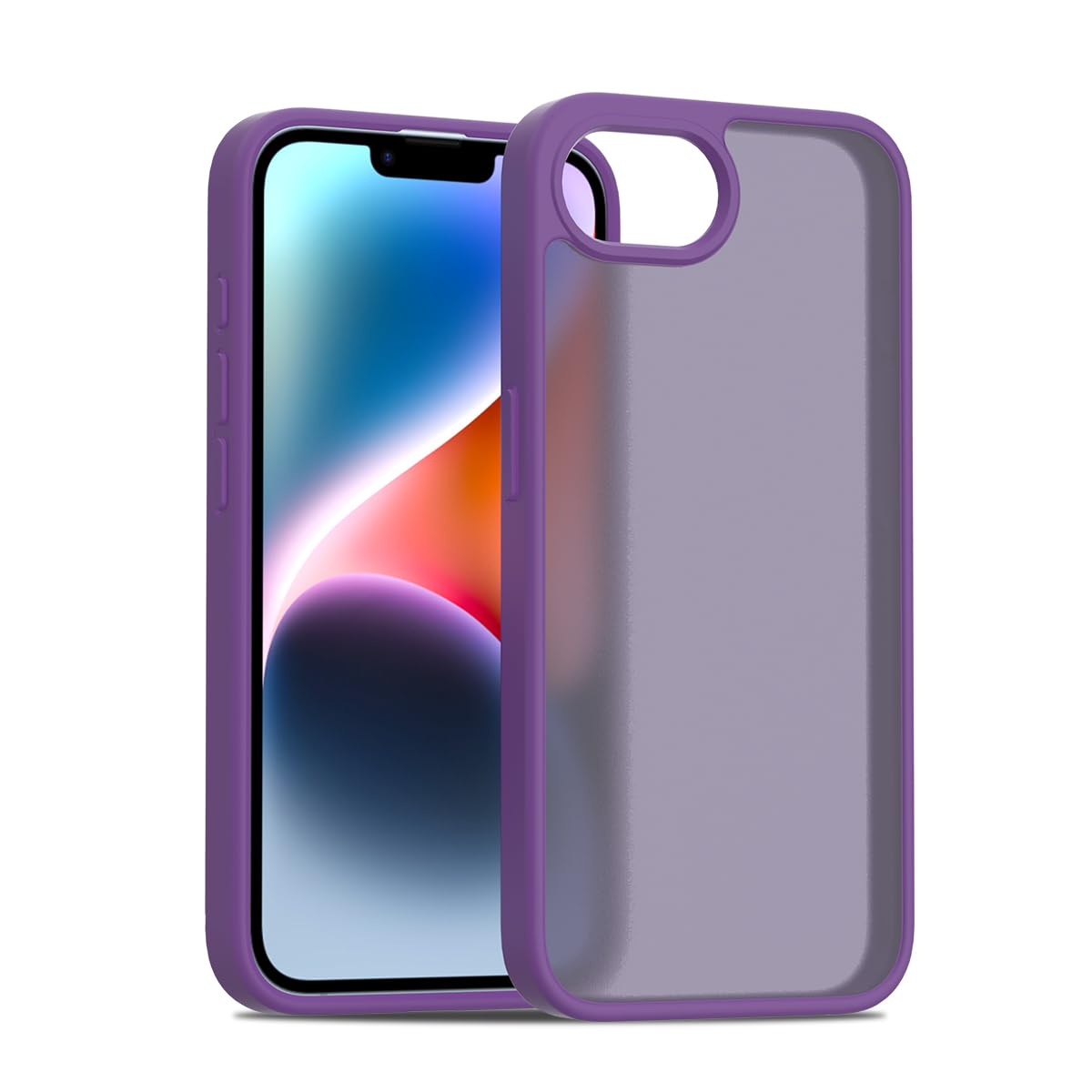 PinLiSheng iPhone 16e ケース マット感 半透明 耐衝撃 滑り止め SE4 ケース 指紋防止 米軍MIL規格 黄変防止 ワイヤレス充電対応 スマホケース (しんむらさき, iPhone 16e)