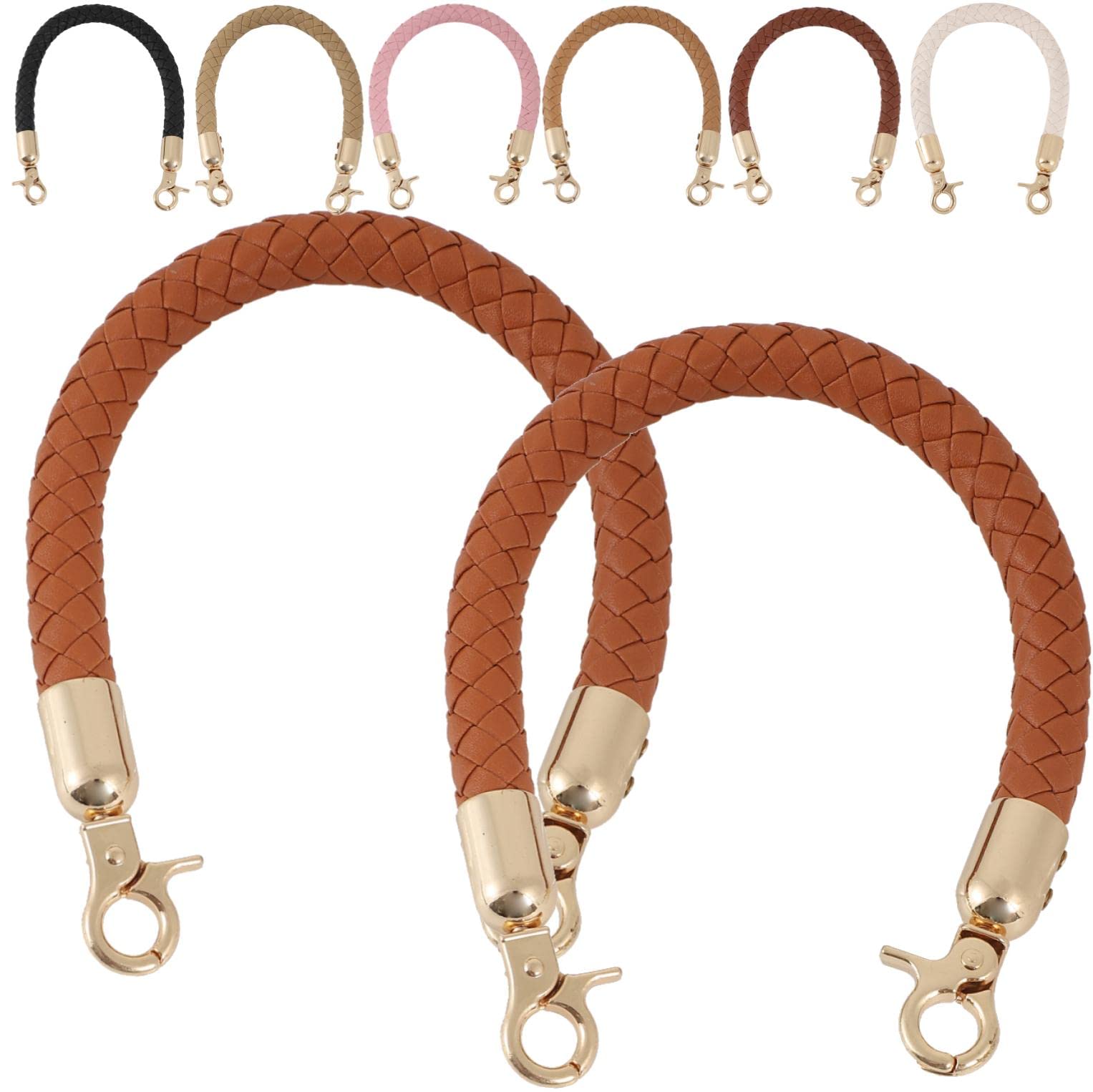 fogman バッグ 持ち手 30cm 40cm 60cm 取っ手 交換 付け替え 修理 PUレザー (40cm, ライトブラウン)