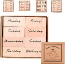 fogman 数字スタンプ 木製スタンプ かわいい おしゃれ 曜日 月 大きい 小さい セット (曜日(フルスペル))