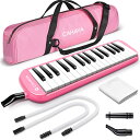 CAHAYA Melodica 鍵盤ハーモニカ 32鍵 【FDA取得】 最新2Way仕様 立奏卓奏 手提げ 肩掛け メロディー ピアノ 32鍵 多功能 2×卓奏...
