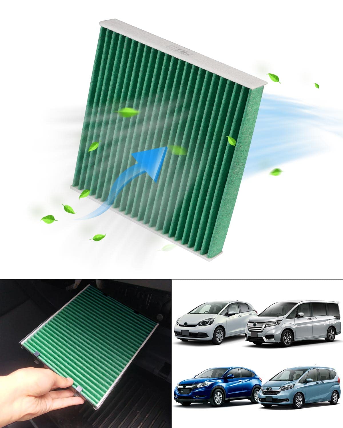 AUTO SPEC ホンダ 車用 エアコンフィルター フィット Fit GR GE GKGP系 ヴェゼル RU系 フリード GB系 車用エアコンフィルター 5層構造 活性炭入り カーエアコン用フィルター フィットシャトル インサイト シャトル ステップワゴンRP1-5 CR-V など車種 PM2.5除去 抗ウイル