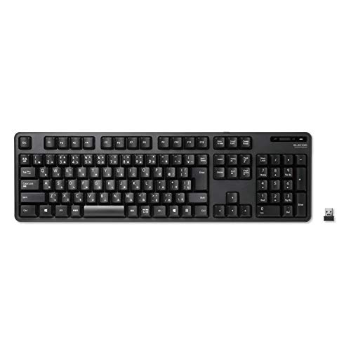 NAエレコム キーボード ワイヤレス (レシーバー付属) メンブレン フルキーボード ブラック TK-FDM106TXBK