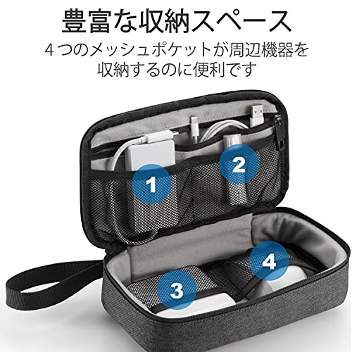 NAエレコム トラベルポーチ ガジェットポーチ ガジェット ポーチ バックインバック 旅行 出張 収納 小物入れ ブラック BMA-F01XBK thrsparkle-10022413 THRSparkle サンプル画像3