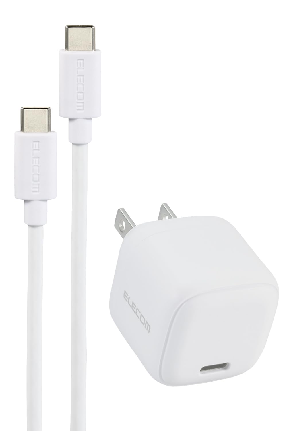 NAエレコム 充電器 Type-C 20W USB PD対応 USB-C 1ポート ケーブル付属 1.5m 折りたたみ式プラグ PSE認証 【 iPhone 15 / OPPO/Pixel など各種対応】 ホワイト EC-AC7620WH